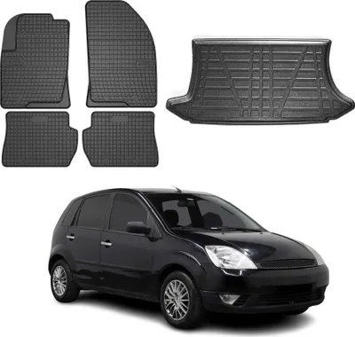 Immagine prodotto di Fußmatten & Kofferraumwanne Set für Ford Fiesta 2001-2008 Schrägheck Gummi 5x