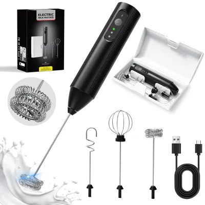 Milchaufschäumer, elektrisch, wiederaufladbar, 3 Stufen, USB-C