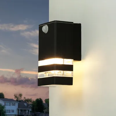 Produktbild von Außenwandleuchte Modern "Rio" Anthrazit Aluminium Wandlampe Balkon Terrasse Garten