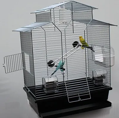 Produktbild von Vogelkäfig,Wellensittichkäfig,Exotenkäfig,60 cm Vogelkäfig Vogelbauer Wellensittich Kanarien Voliere Vogelhaus Käfig IZA 2 II schwarz