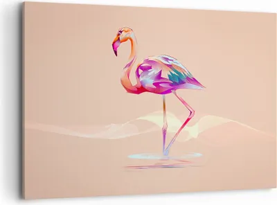 Produktbild von Bild auf Leinwand - Leinwandbild - Flamingo Vogel Wasser - 120x80cm - Wand Bild - Wanddeko - Leinwanddruck - Bilder - Kunstdruck - Wanddekoration - Leinwand bilder - Wandkunst - AA120x80-3839