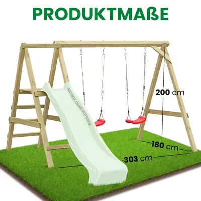 Produktbild von Schaukelgerüst Typ 4.2 mit Doppelschaukel und Rutsche für Kinder : ohne Rutsche Modell: ohne Rutsche