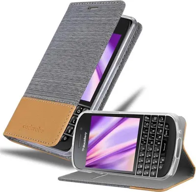 Produktbild von Cadorabo Hülle für Blackberry Q10 Schutzhülle in Grau Handy Hülle Etui Book Case Cover