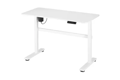 Produktbild von Schreibtisch-Sitzständer elektrisch höhenverstellbar - 118 x 58 cm - weiß
