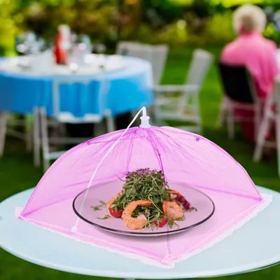 Productafbeelding van Bedekkingsnet voor voedsel - roze - 30 x 30 cm