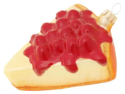 Glasornament Cheesecake mit Kirschen, ca. 10 cm