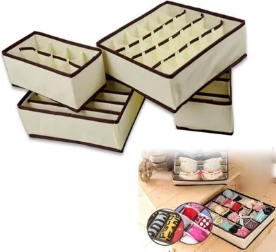 Obrázek produktu pro sada 4 úložných boxů na ponožky - na spodní prádlo