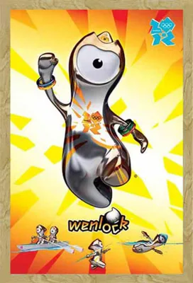 Image de Londres 2012 - Poster - Olympics - Wenlock + cadre amovible, Shinsuke® Maxi MDF hêtre, vitre acrylique