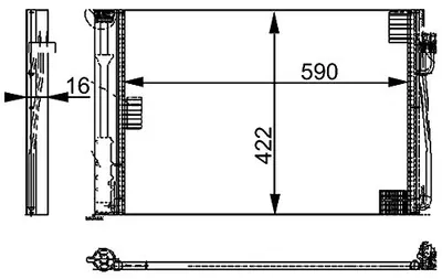 Immagine prodotto di Condensatore aria condizionata Mahle per BMW Serie 5 E60 Serie 6 E63 Serie 7 E65
