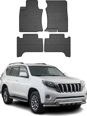 Image de Tapis de Sol pour Toyota Land Cruiser Prado 2009-2023 Caoutchouc Noir