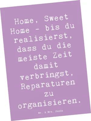 Produktbild von Mr. & Mrs. Panda Ansichtskarte Spruch Geborgenheit im Zuhause - Lavendeltraum - Geschenk, Wohnraum, Sicherheit, einzelkarte, Kunstkarten, Motivation, Postkarte, Zitat