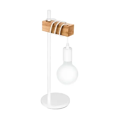 Produktbild von EGLO Townshend, Weiß, Holz, Stahl, Holz, Wohnzimmer, II, E27, 1 Glühbirne(n)