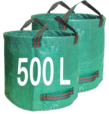 Immagine prodotto di Sacchi per rifiuti da giardino, resistenti, grande capacità, 500 litri, confezione da 2 pezzi