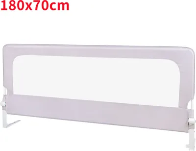 Produktbild von 180cm Baby Bettgitter Klappbar,Kinderbettgitter Bettschutzgitter Rausfallschutz Fallschutz Bett Höhenverstellbar für Baby Grau