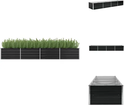 Image de vidaXL Bac de jardin surélevé Anthracite 320 x 80 x 45 cm Acier galvanisé - Pots de fleurs & Jardinières