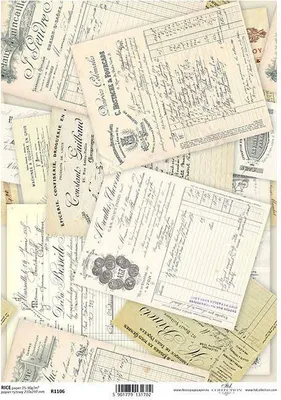 Immagine prodotto di ITD carta di riso decoupage tecnica artigianale tovagliolo di carta-R1106 - lettere A4 in stile antico