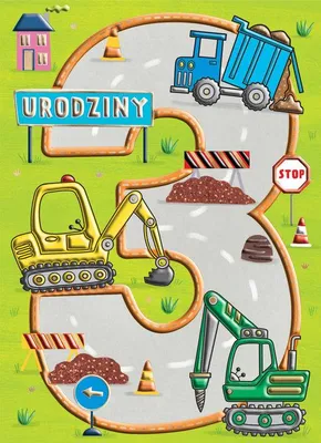 Obrázok produktu pre Karnet okolicznościowy B6 Urodziny - Motyw budowlany z kopertą