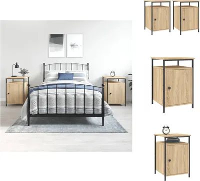 Produktbild von vidaXL Nachttische 2 Stk. Sonoma-Eiche 40x42x60 cm Holzwerkstoff -  Nachttische