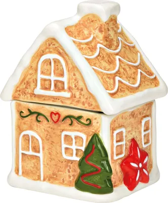 Produktbild von Keramik-Dose als Weihnachten Lebkuchenhaus Keksdose 12 x 16 cm