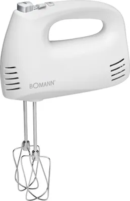 Immagine prodotto di Bomann HM 381 CB Miscelatore a mano, frusta in acciaio inox, gancio per impasto, 5 impostazioni di velocità Bianco