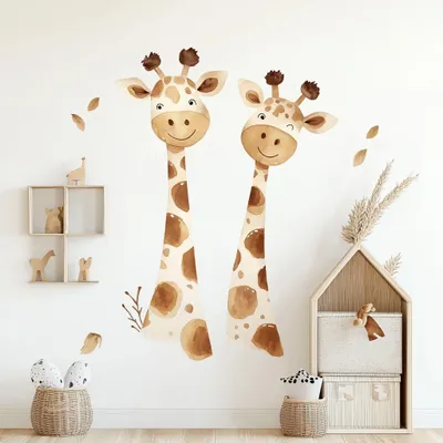 Produktbild von Decords Wandtattoo – verspielte Giraffe in Aquarelloptik, 160 cm
