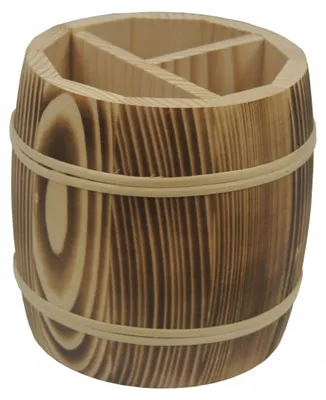 Obrázok produktu pre Drevený Beczak na príbory - Opalizovaný drevený úložný priestor na kuchynské náradie - 32x21x12 cm
