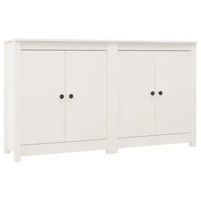 Produktbild von Sideboards 2 Stk. Weiß 70x35x80 cm Massivholz Kiefer