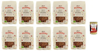 Produktbild von Rummo Pasta Integrale Farfalle N° 85, Vollkornnudeln Nudeln Vollkorn Italienische Pasta 10x 500g + Italian Gourmet polpa 400g