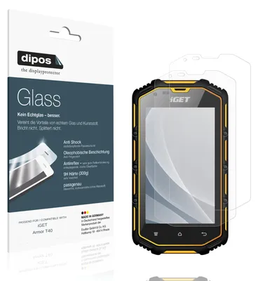 Image de 2x Protection ecrán pour iGET Armor T40 mat Verre souple Film Protecteur 9H dipos