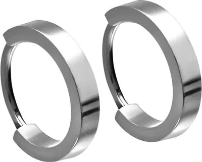 Produktbild von Titan Ohrclicker Creolen Silber Breite: 2,5mm