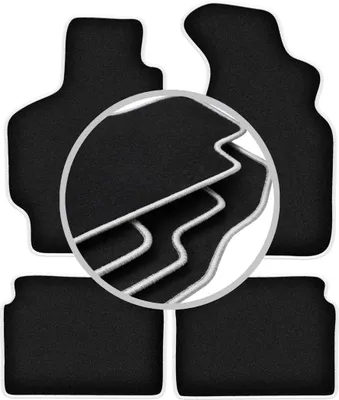 Produktbild von Fußmatten Velours Schwarz/Silber für Toyota Celica V 1989-1993 Set 4-tlg