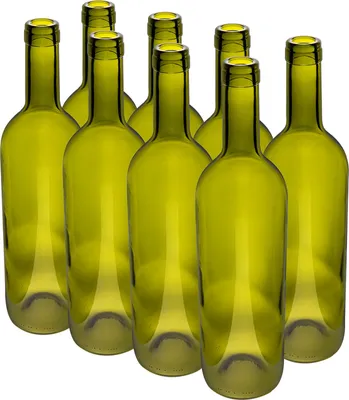 Immagine prodotto di Bottiglie di vino x8 Bottiglie di vetro senza tappo Vino da liquore verde BROWIN 750 ml
