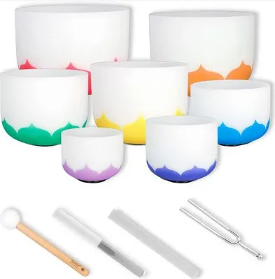 Obrázek produktu pro Sada zpívající mísy Sela SECLU Chakra Lotus 432 Hz s ladičkou