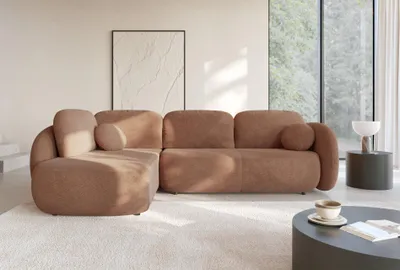 Produktbild von Masseno Ecksofa AMICO II L-S mit Schlaffunktion L-Form, Sofa mit Bettkasten, Wohnzimmersofa, Couch, Soffa, Bettsofa, Couchgarnitur- Orange, EGON 44
