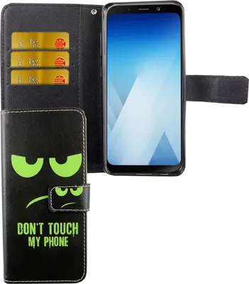 Produktbild von Handyhülle Tasche für Handy Samsung Galaxy A8 2018 Dont Touch My Phone Grün
