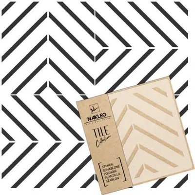 Produktbild von Tile Fliesen Schablone zum Malen 30x30 cm, Carvide Geometrisches Labyrinth Linien Modern, Kunststoff Wiederverwendbare Bodenschablone DIY