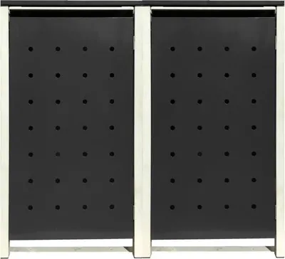 Produktbild von 2 Tailor Mülltonnenboxen Basic für 120 Liter Tonnen /Stanzung 6 /Schwarz / Grau