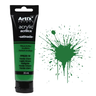 Obrázek produktu pro Akrylová barva Artix 35 ml světle zelená – vysoká pigmentace, rychlé schnutí, prémiová kvalita, plátno, dřevo, DIY