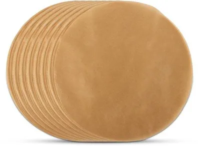 Image de Papier sulfurisé rond marron, 30 cm, résistant à la chaleur, pour barbecue