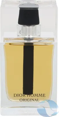 A close-up, front-facing view of a Dior Homme Original Eau de Toilette bottle.