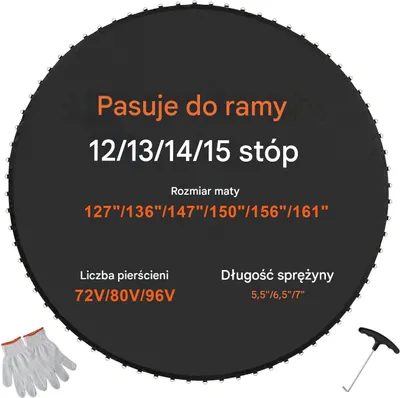 Zdjęcie produktu dla Mata do trampoliny skakania batut 457 cm 96 sprężyn mocna wytrzymała