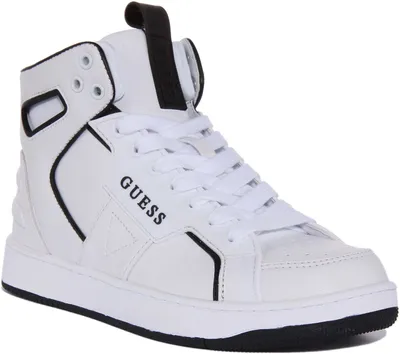 Produktbild von Guess Basqet Frauen Schnürung Gemischte Leder Turnschuhe Weiß – undefined / Weiß