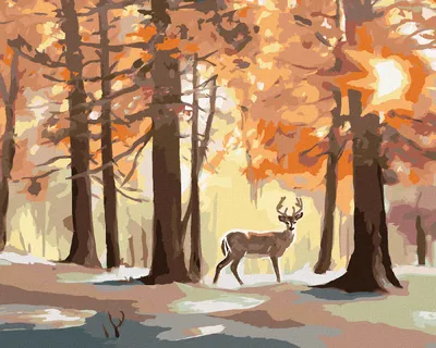 Produktbild von Zuty - Malen nach Zahlen - HIRSCH IM WALD (D. RUSTY RUST), 40x50 cm, mit Keilrahmen (bereits gespannt)