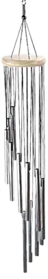 Produktbild von Windspiel Metall 12 Röhren 52cm Aluminium Holz Klangspiel für Draußen