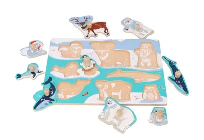 Produktbild von AdamToys Steckpuzzle Holz ab 1 Jahr Holzpuzzle für Kinder Lernspielzeug