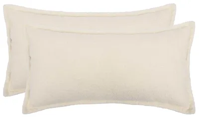 Productafbeelding van vidaXL Kussenhoezen, 2 stuks, houtlook, crème, 40 x 80 cm, bouclé
