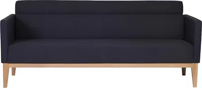 Immagine prodotto di Divano a tre posti nero imbottito di design Piedi in legno