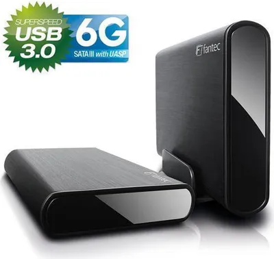 Produktbild von Fantec DB-ALU3-6G Laufwerksgehäuse - USB 3.0 Host Interface Extern - Schwarz - 1 x Gesamtschacht - 1 x 3,5" Schacht
