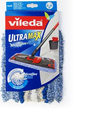 Produktbild von Vileda 4023103139022, Wischbezug, Blau, Weiß, Baumwolle, Mikrofaser, Polyamid, Polyester, 1 Stück(e)