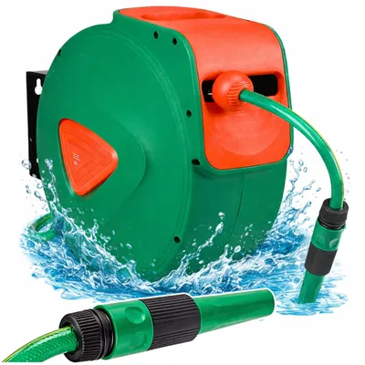 Produktbild von Wandmontierter automatischer Aufroller mit Gartenschlauch 20 m + 2 m